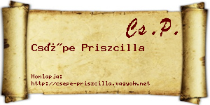 Csépe Priszcilla névjegykártya